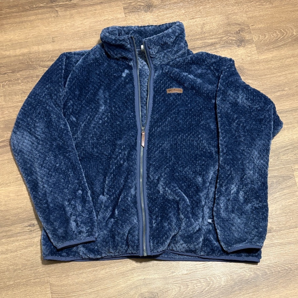 Columbia Womens Fireside Sherpa Coat Jacket Navy Zip Up Size 2X
